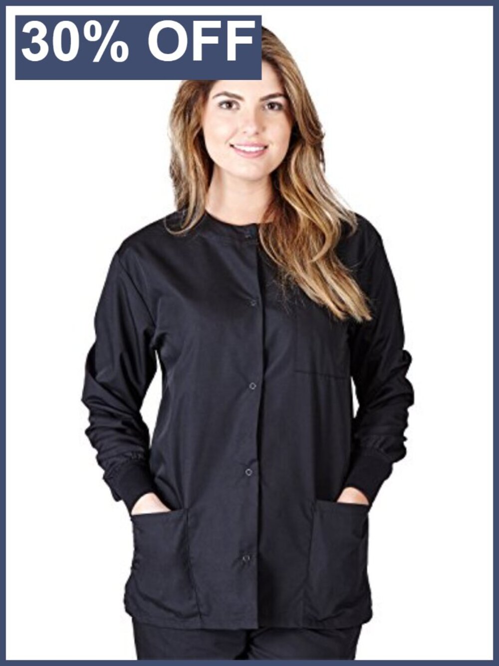 Warm Up Scrub Jacket Polycotton Medical Uniform Classic Fit